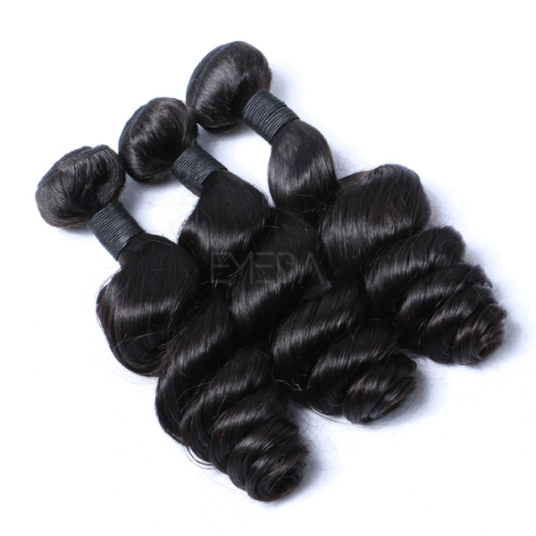 Peruvian loose wave machine made human hair weft CX100